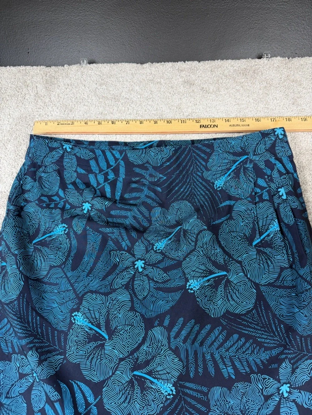RipSkirt Hawaii Women’s Skirt Wrap Pockets Blue Teal Floral Size Large L - Picture 3 of 8